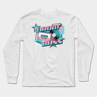 DRUM AND BASS  - 90s Steez (bubblegum pink/baby blue) Long Sleeve T-Shirt